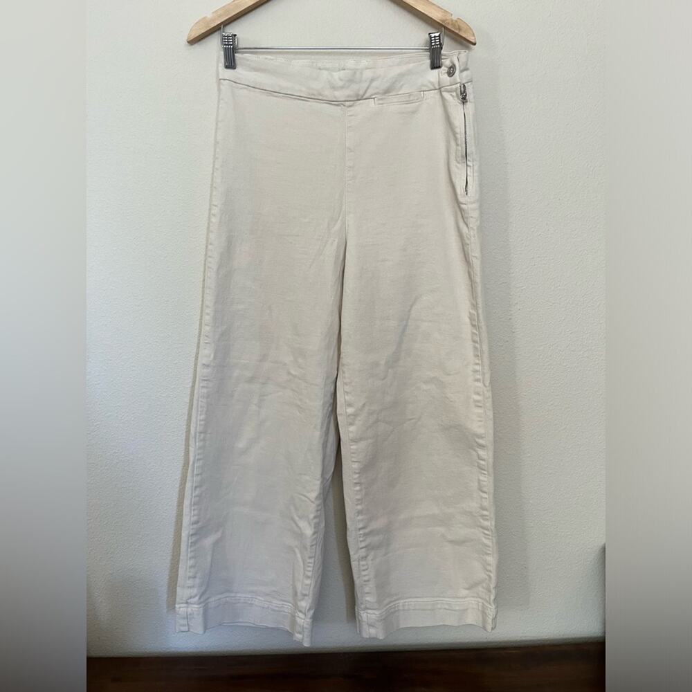 Anthropologie Pilcro cream nautical high waisted wide leg jeans